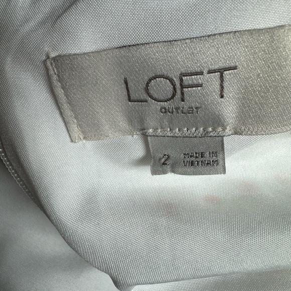 LOFT Midi Dress Rainbow Polka Dot Square Neck Puff Sleeve Size 2 - Picture 8 of 11